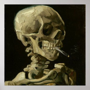 Skull of a Skeleton with Burning Cigarette, 1885 Poster