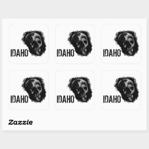 SKULL OF IDAHO SQUARE STICKER