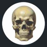 Skull Oil Painting Style Painting Illustration Classic Round Sticker<br><div class="desc">Fantasy Rock Punk Heavy Metal Art - Blue Skull Skeleton - Digital Fantasy Art</div>