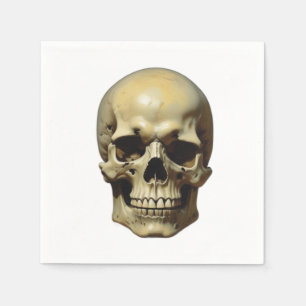 Skull Oil Painting Style Painting Illustration Napkin