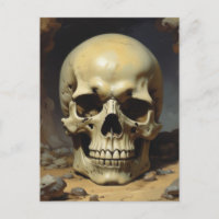Skull Oil Painting Style Painting Illustration