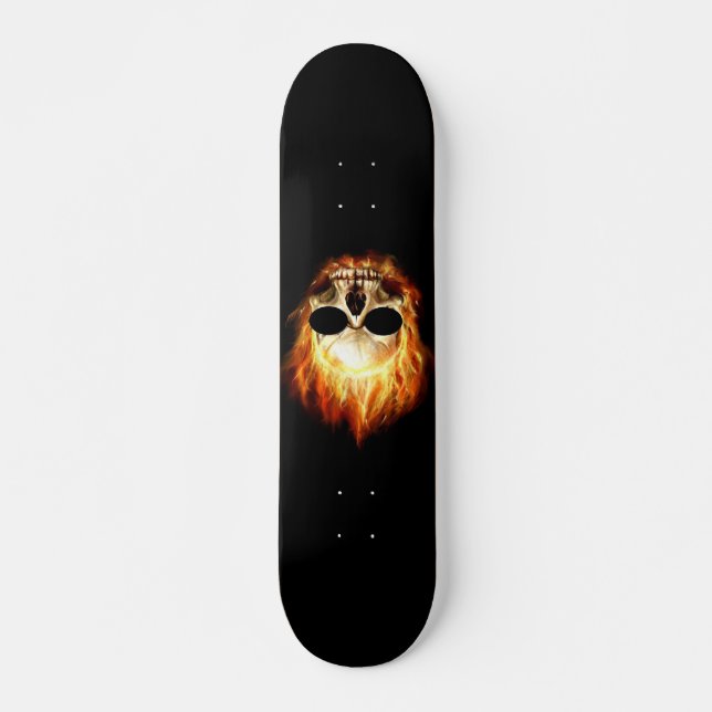 Skull On Fire Skateboard (Front)