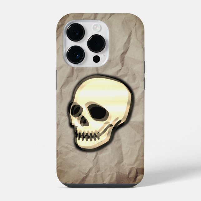 Skull on paper texture background iPhone case (Back)