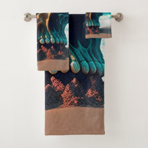 Skull on the beach bath towel set