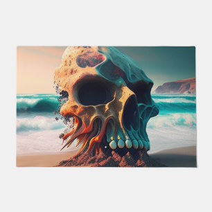 Skull on the beach doormat