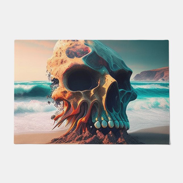 Skull on the Beach Doormat (Front)