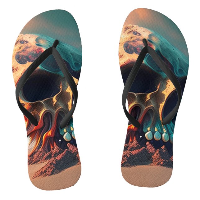 Skull on the beach jandals (Footbed)