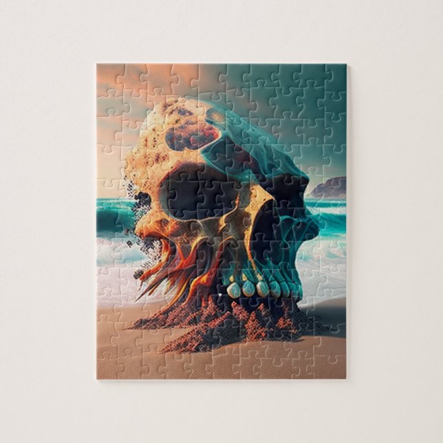 Skull on the beach jigsaw puzzle (Vertical)