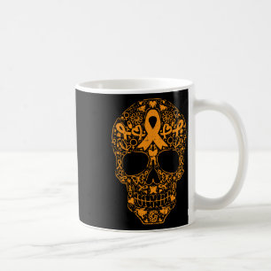 Skull Orange Ribbon Leukaemia Cancer Awareness Mex Coffee Mug