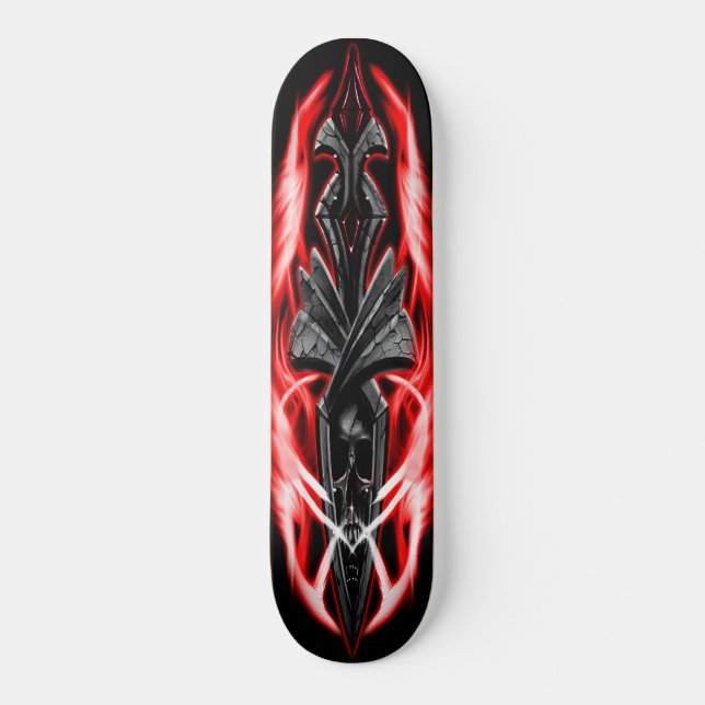 Skull ornament Red Skateboard (Front)