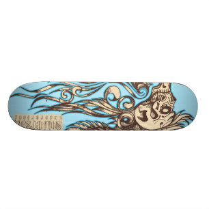 Skull ornaments skateboard