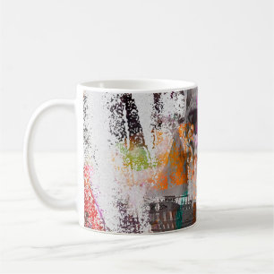 skull pattern. colourful effects ship skull abstra coffee mug