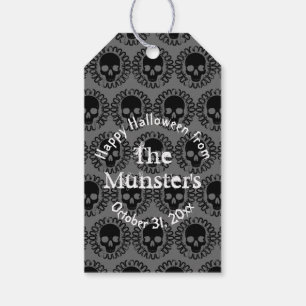 Skull Pattern Custom Fun Halloween Goth Any Colour Gift Tags