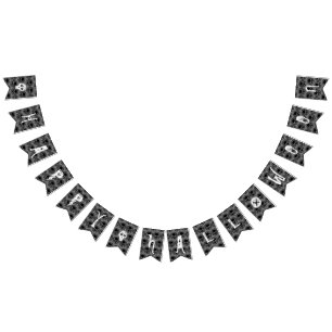 Skull Pattern Elegant Fun Halloween Goth Any Colou Bunting