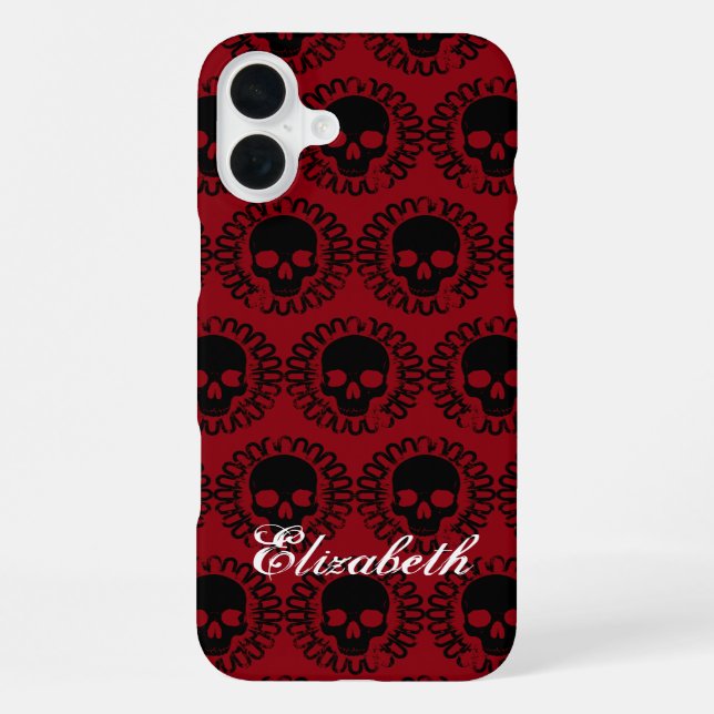 Skull Pattern Fancy Halloween Goth Any Colour iPhone Case (Back)