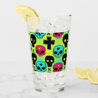 Skull Pattern Glass Cup