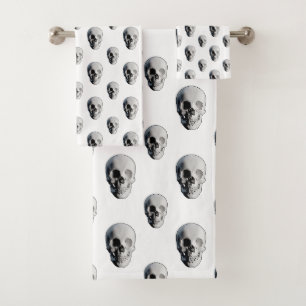 Skull Pattern Halloween Bath Towel Set