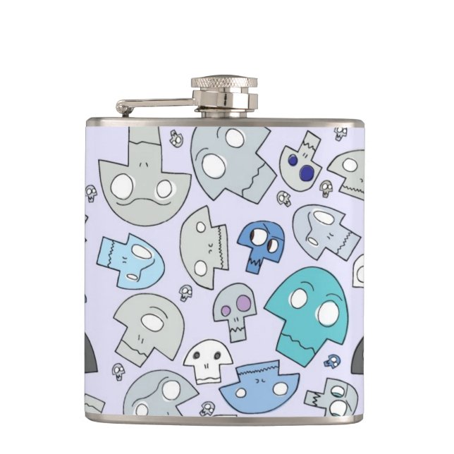 Skull Pattern Hip Flask (Front)