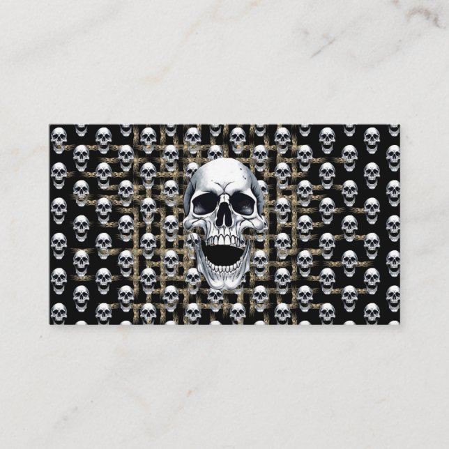 Skull Pattern Identity Card for Bold Professionals (Front)