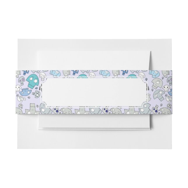 Skull Pattern Invitation Belly Band (Front Example)