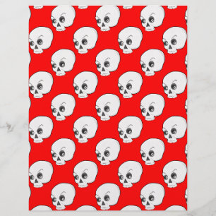 Skull Pattern On Red Background