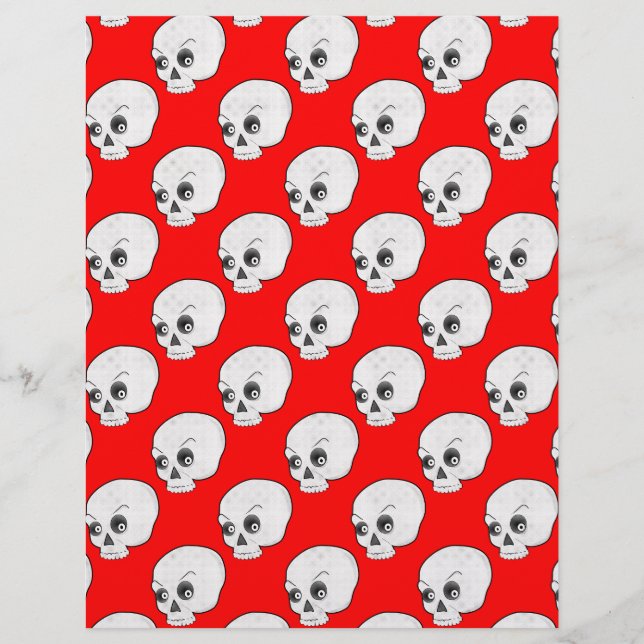 Skull Pattern On Red Background (Front)