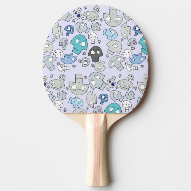 Skull Pattern Ping Pong Paddle (Front)