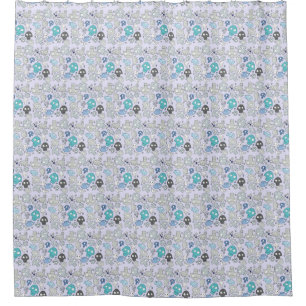 Skull Pattern Shower Curtain