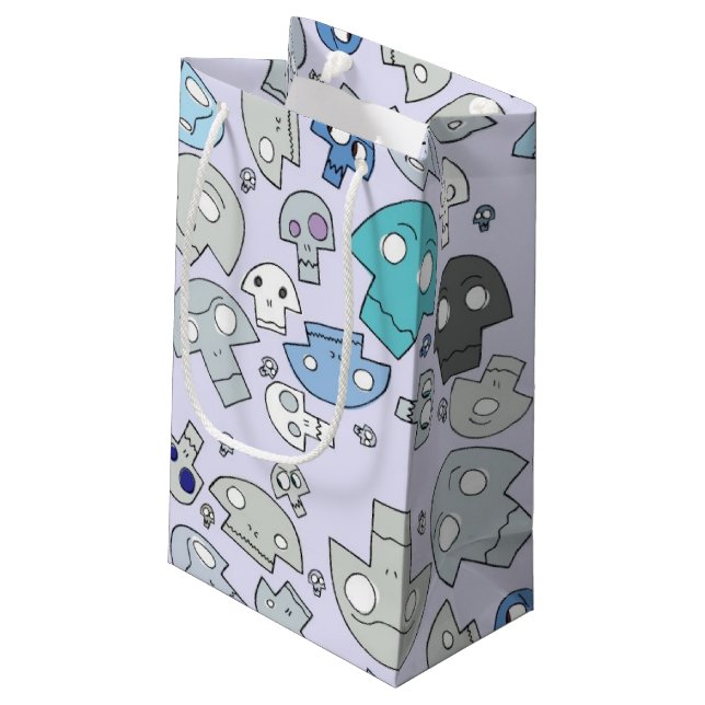 Skull Pattern Small Gift Bag (Back Angled)