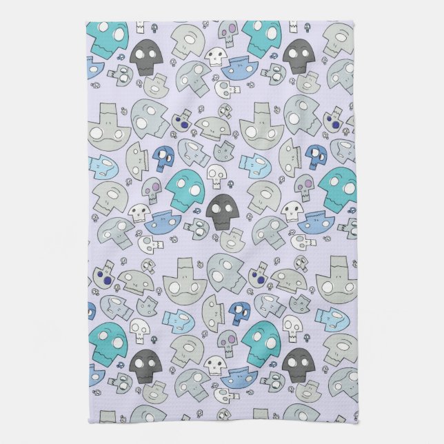 Skull Pattern Tea Towel (Vertical)