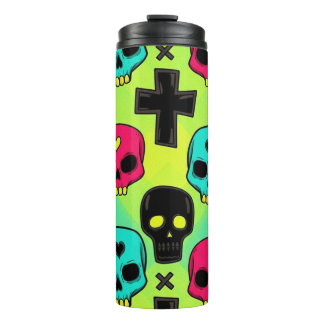 Skull Pattern Thermal Tumbler