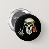 Skull Peace 6 Cm Round Badge (Front & Back)