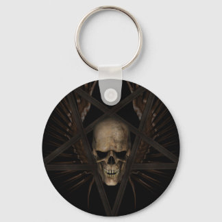 Skull Pentacle Key Ring
