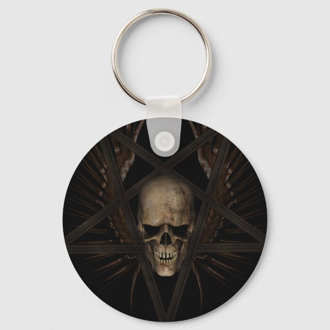 Skull Pentacle Key Ring (Front)