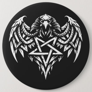 Skull Pentagram Tribal by BurnsInhell 6 Cm Round Badge