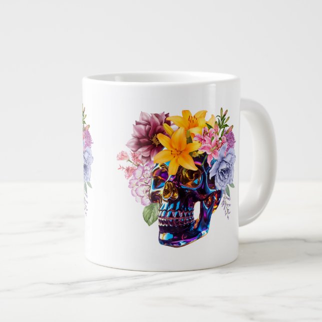 SKULL PETALS LARGE COFFEE MUG (Front Right)