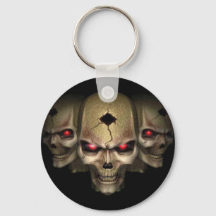skull pin key ring