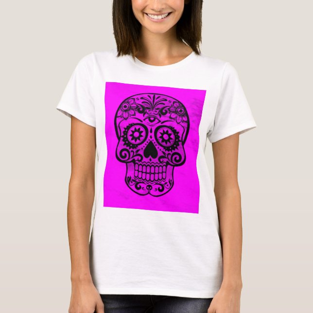 Skull, pink 04 T-Shirt (Front)