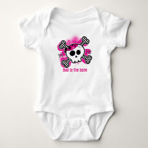 Skull Pink Baby Personalised Custom One Piece Bodysuit