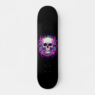 Skull Pink Roses Skateboard