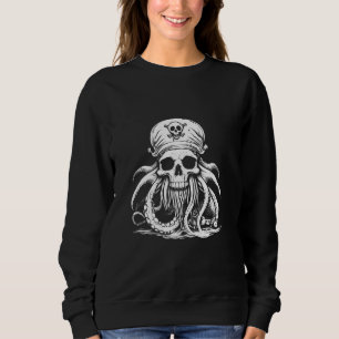 Skull Pirate Captain Octopus Demon Tattoo Hallowee Sweatshirt