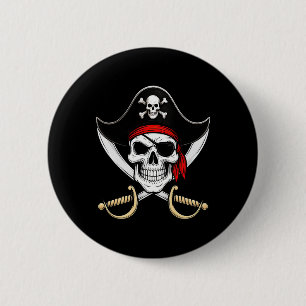 Skull Pirate Jolly Roger Flag Halloween 6 Cm Round Badge