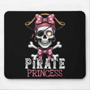 Skull Pirate Princess Crossbones Halloween For Kid Mouse Pad