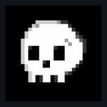 Skull pixel art 8 bit black Poster<br><div class="desc">Skull pixel art 8 bit black inspired by Irezumi tattoo,  manga,  pop art and a touch of Italian taste</div>
