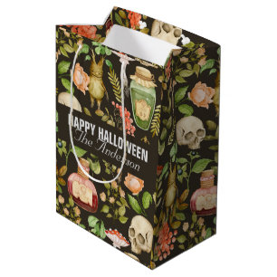 Skull Plant Mushroom Flower Abstract Halloween Medium Gift Bag