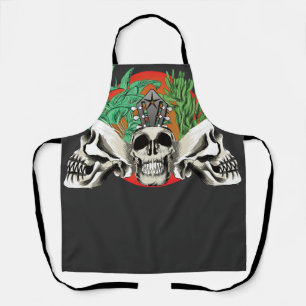 Skull Plant of the blood moon night light  Apron
