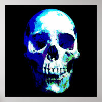 Skull Pop Art Blue Colour