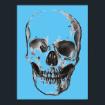 Skull  Pop Art Poster<br><div class="desc">Fantasy Art Skull Skeleton Poster Print - Black & White Heavy Metal Punk Rock College Pop Art</div>