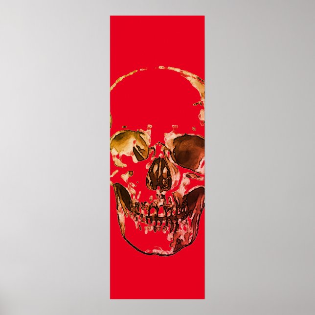 Skull Pop Art Red Poster (Front)