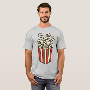 Skull Popcorn Box Sticker  T-Shirt